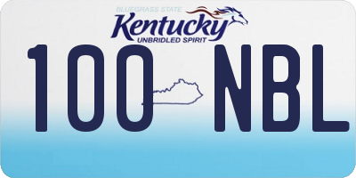 KY license plate 100NBL