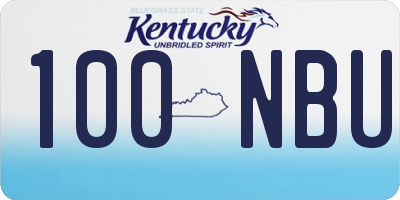 KY license plate 100NBU