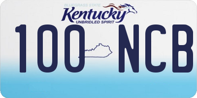 KY license plate 100NCB