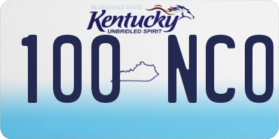 KY license plate 100NCO