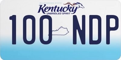 KY license plate 100NDP