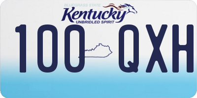 KY license plate 100QXH