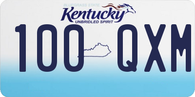 KY license plate 100QXM