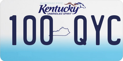 KY license plate 100QYC