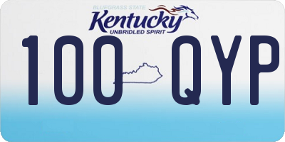 KY license plate 100QYP