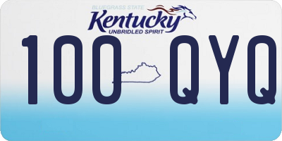 KY license plate 100QYQ