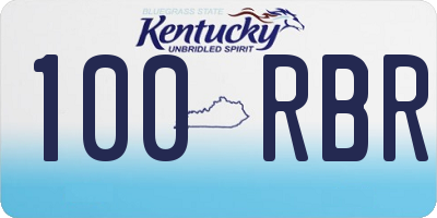 KY license plate 100RBR