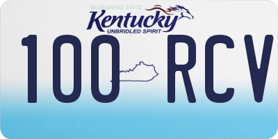 KY license plate 100RCV
