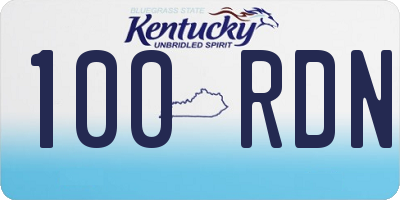 KY license plate 100RDN