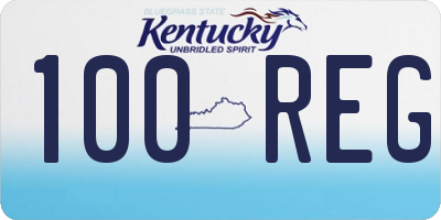KY license plate 100REG