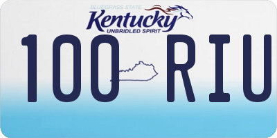 KY license plate 100RIU