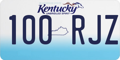 KY license plate 100RJZ