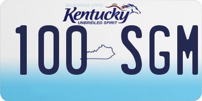 KY license plate 100SGM