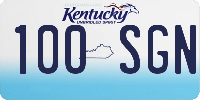 KY license plate 100SGN