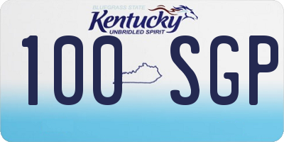 KY license plate 100SGP