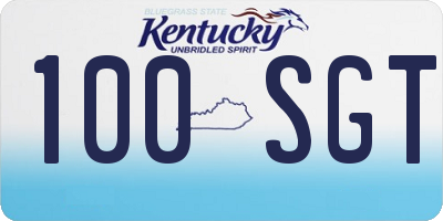 KY license plate 100SGT