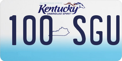 KY license plate 100SGU