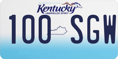 KY license plate 100SGW