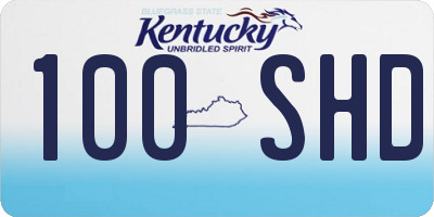 KY license plate 100SHD
