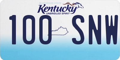 KY license plate 100SNW