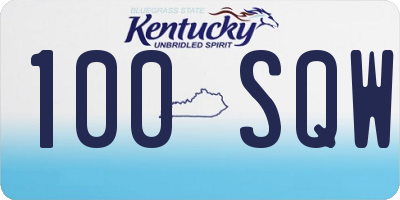 KY license plate 100SQW
