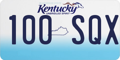 KY license plate 100SQX