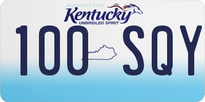 KY license plate 100SQY