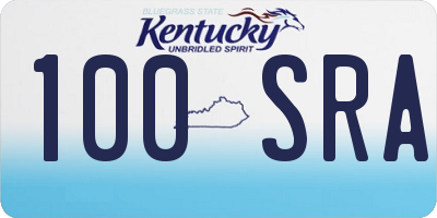 KY license plate 100SRA