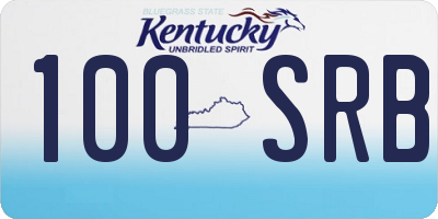 KY license plate 100SRB