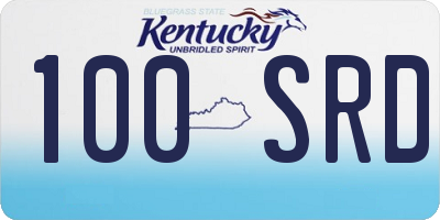 KY license plate 100SRD