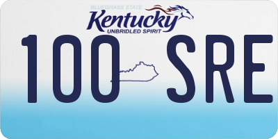 KY license plate 100SRE