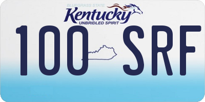 KY license plate 100SRF