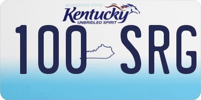 KY license plate 100SRG