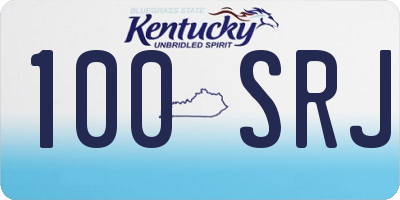 KY license plate 100SRJ