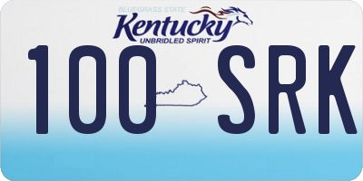 KY license plate 100SRK