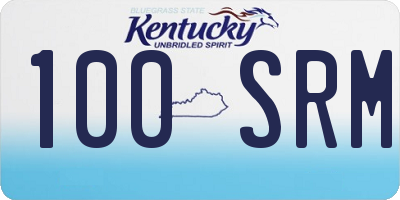 KY license plate 100SRM