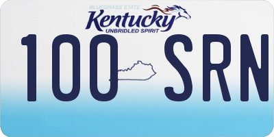 KY license plate 100SRN