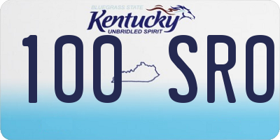 KY license plate 100SRO