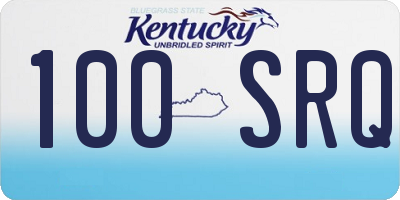 KY license plate 100SRQ
