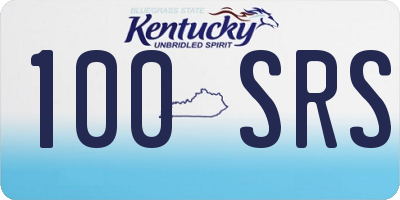 KY license plate 100SRS