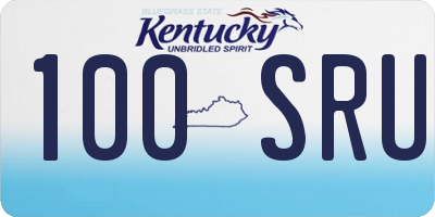 KY license plate 100SRU