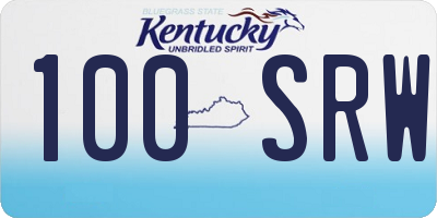 KY license plate 100SRW
