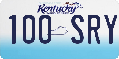 KY license plate 100SRY