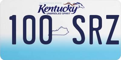 KY license plate 100SRZ