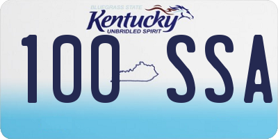 KY license plate 100SSA