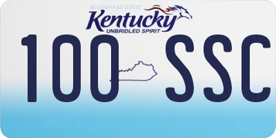 KY license plate 100SSC