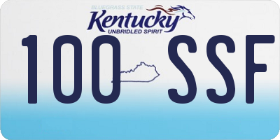 KY license plate 100SSF
