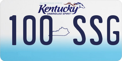 KY license plate 100SSG