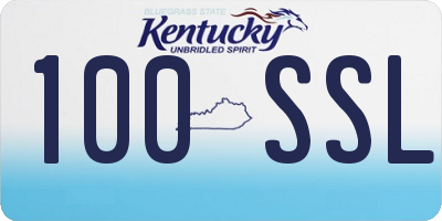 KY license plate 100SSL