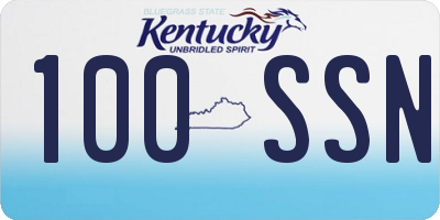 KY license plate 100SSN